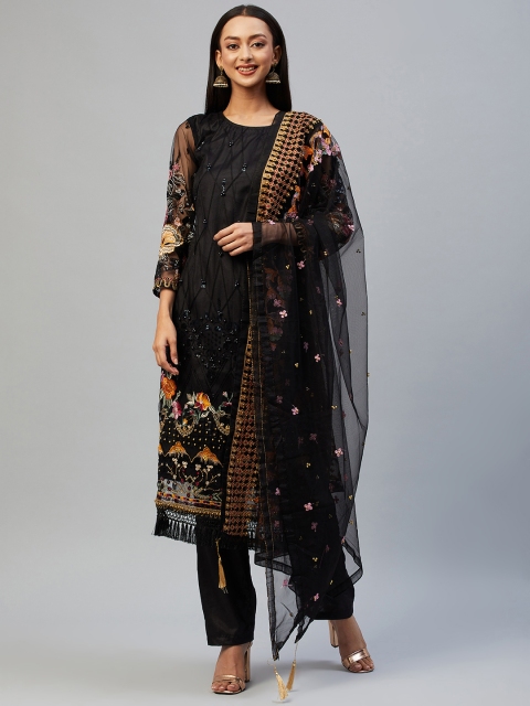 

Readiprint Fashions Black Embroidered Unstitched Dress Material