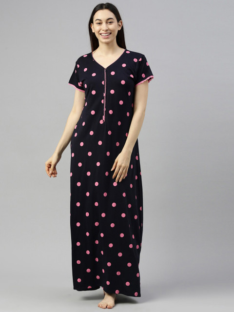 

GOLDSTROMS Navy Blue Printed Maxi Nightdress