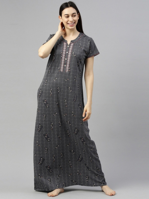 

GOLDSTROMS Grey Printed Maxi Nightdress