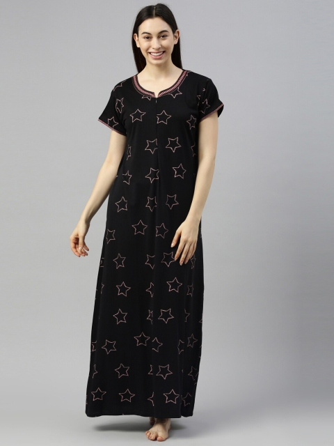 

GOLDSTROMS Black Printed Maxi Nightdress