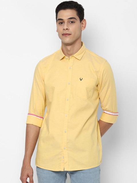 

Allen Solly Men Yellow Slim Fit Opaque Casual Shirt