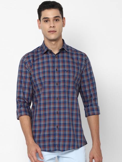 

Allen Solly Men Blue Slim Fit Tartan Checks Opaque Checked Casual Shirt