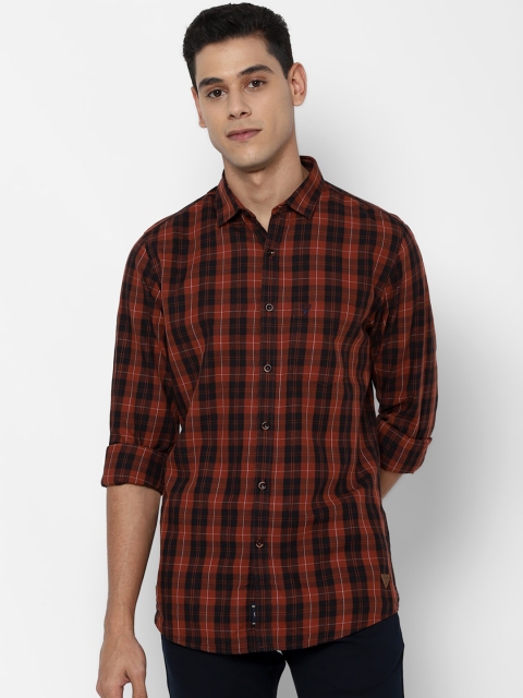 

Allen Solly Men Maroon Slim Fit Tartan Checks Opaque Checked Casual Shirt