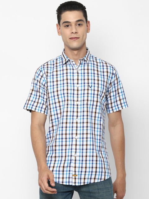 

Allen Solly Men White Slim Fit Opaque Checked Pure Cotton Casual Shirt