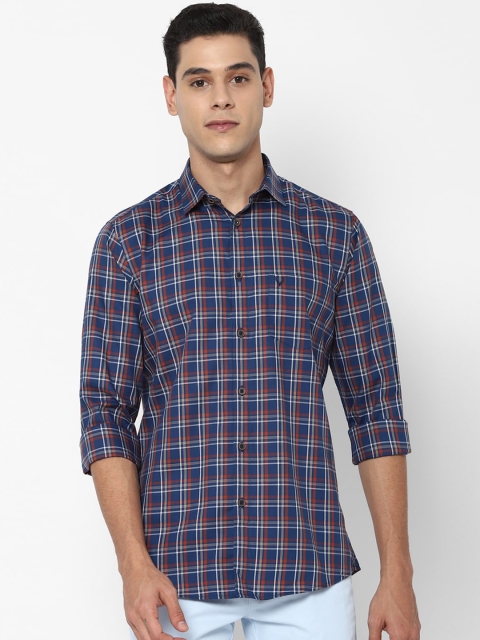 

Allen Solly Men Blue Slim Fit Tartan Checks Opaque Checked Casual Shirt