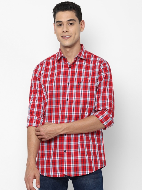 

Allen Solly Men Red & Blue Tartan Checked Slim Fit Pure Cotton Casual Shirt
