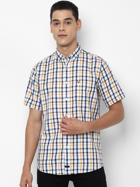 

Allen Solly Men White Slim Fit Pure Cotton Checked Casual Shirt
