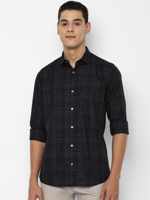

Allen Solly Men Black Slim Fit Tartan Checked Opaque Pure Cotton Casual Shirt
