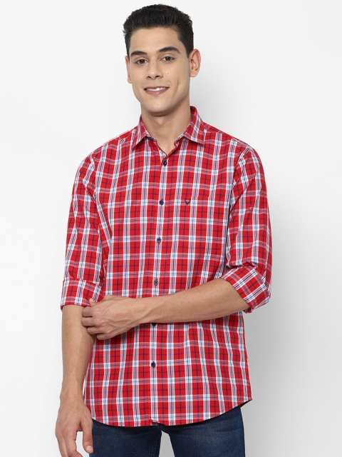 

Allen Solly Men Pure Cotton Red Slim Fit Tartan Checked Casual Shirt