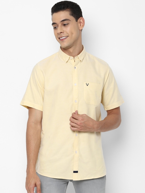 

Allen Solly Men Yellow Slim Fit Opaque Pure Cotton Casual Shirt