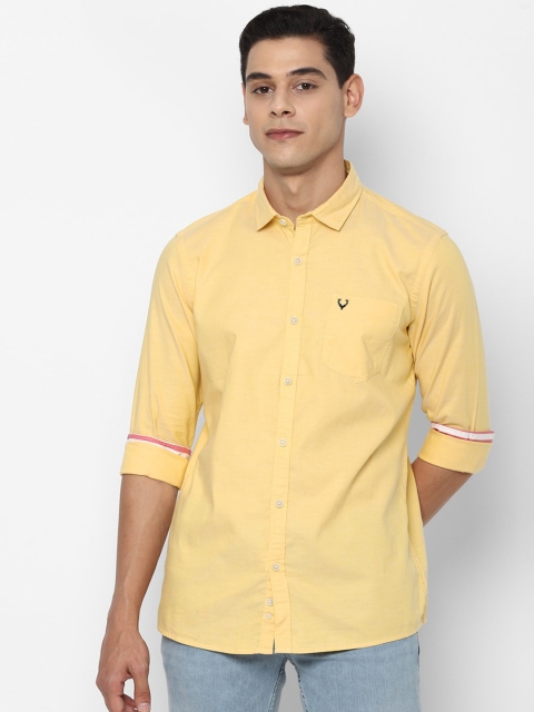 

Allen Solly Men Yellow Slim Fit Opaque Casual Shirt