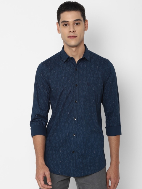 

Allen Solly Men Navy Blue Slim Fit Cotton Printed Casual Shirt