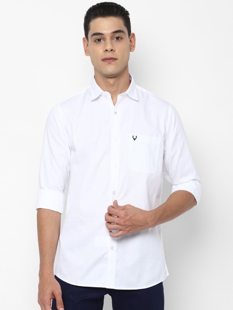

Allen Solly Men White Slim Fit Opaque Pure Cotton Casual Shirt