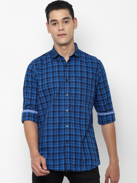 

Allen Solly Men Blue Slim Fit Tartan Checks Opaque Checked Casual Shirt