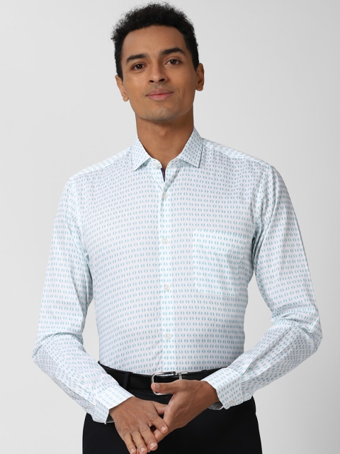 

Peter England Men Blue Opaque Printed Formal Shirt
