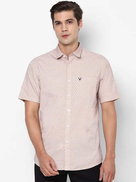 

Allen Solly Men Pink Slim Fit Opaque Printed Casual Shirt