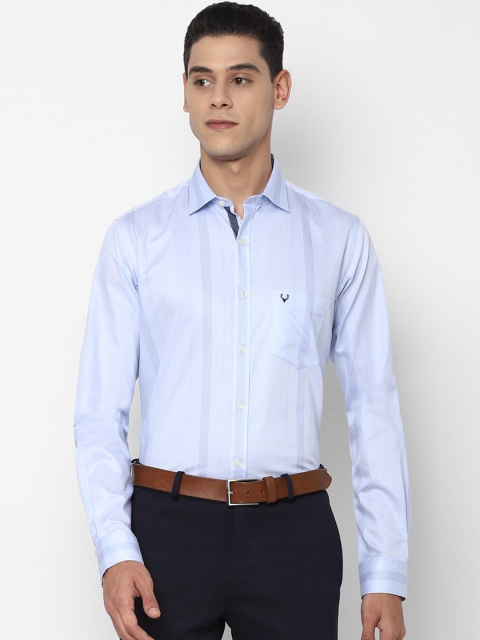 

Allen Solly Men Blue Slim Fit Opaque Sprinted Pure Cotton Formal Shirt