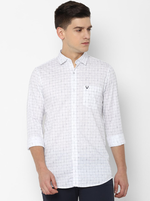 

Allen Solly Men White Slim Fit Grid Tattersall Checks Opaque Checked Casual Shirt