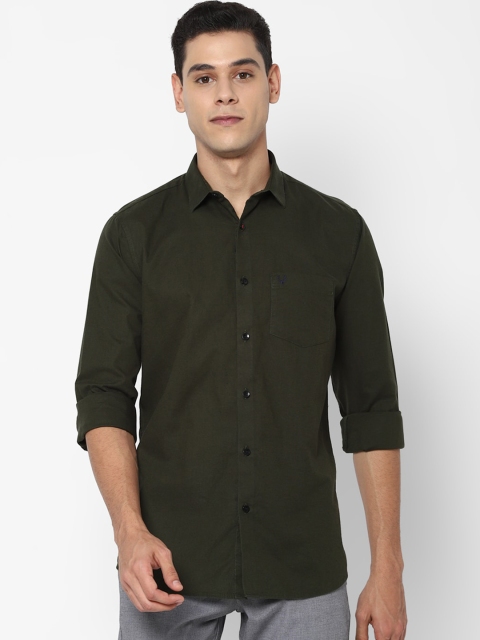 

Allen Solly Men Olive Solid Slim Fit Casual Shirt