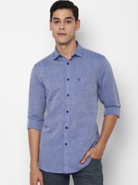 

Allen Solly Men Blue Textured Slim Fit Casual Shirt