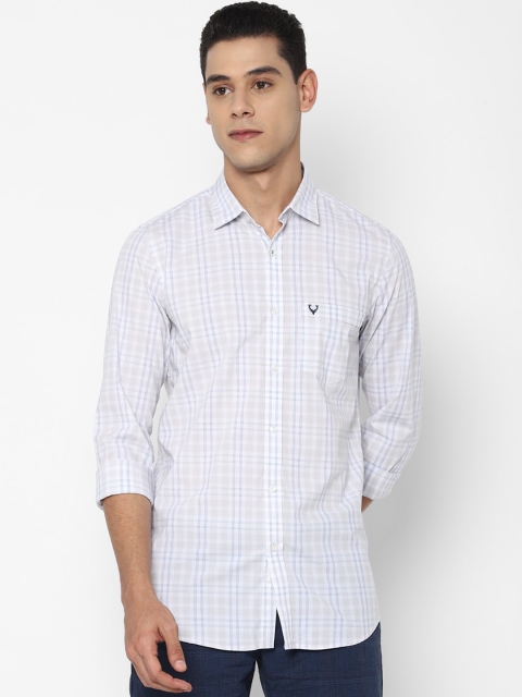 

Allen Solly Men White & Grey Slim Fit Opaque Checked Casual Shirt