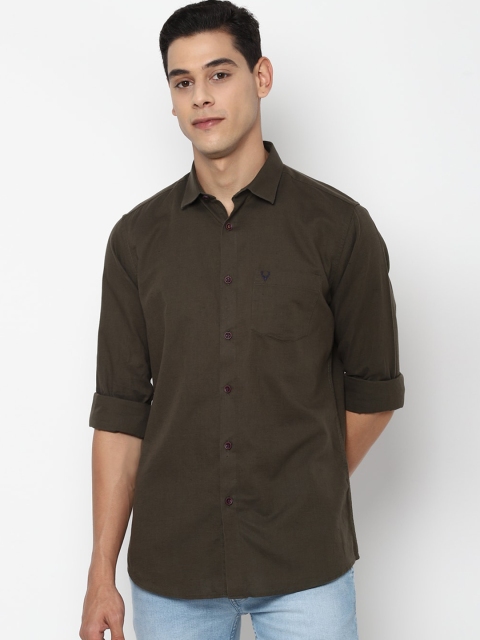 

Allen Solly Men Olive Green Slim Fit Opaque Casual Shirt