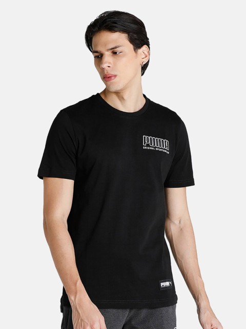 

Puma Men Black Brand Logo T-shirt