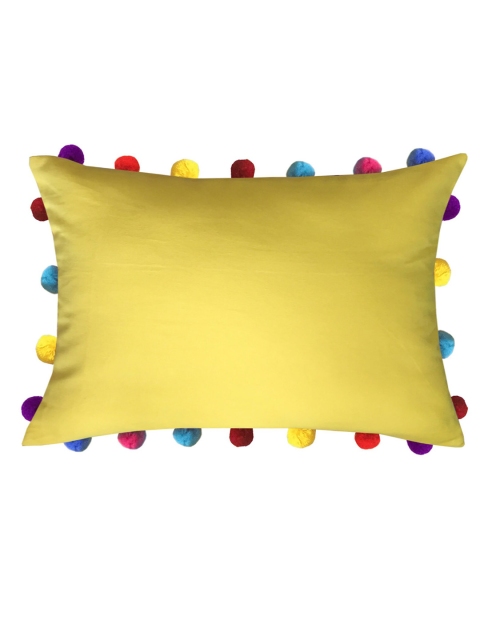 

Lushomes Yellow Solid Pure Cotton Cushion Cover with Tassels
