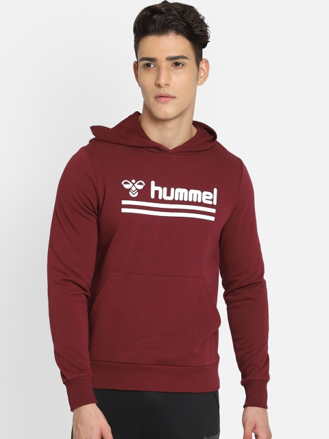

hummel Men Red Printed Hooded Sweatshirt
