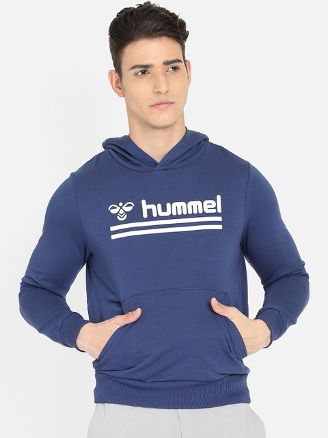 

hummel Men Blue Printed Hooded Sweatshirt