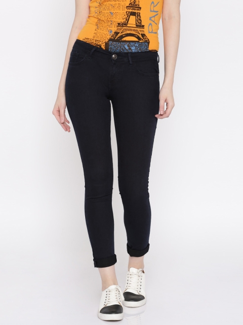 

Jealous 21 Women Navy Hottie Slim Fit Mid Rise Clean Look Jeans, Navy blue