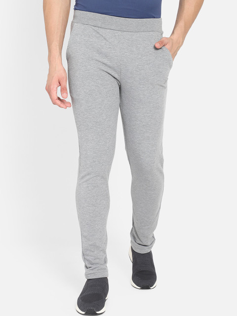 

hummel Men Grey Melange Solid Cotton Track Pants