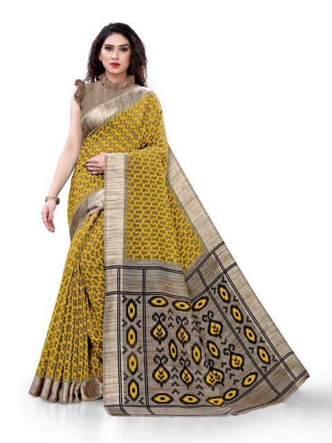 

KALINI Mustard & Beige Ethnic Motifs Saree