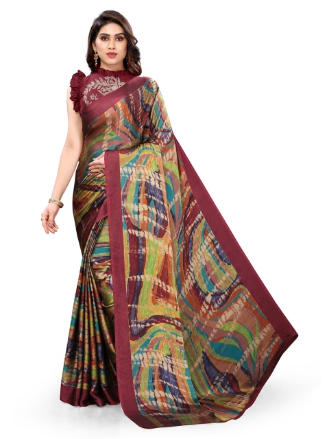 

KALINI Maroon & Green Printed Saree