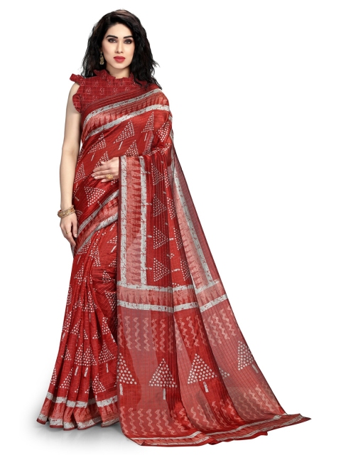 

KALINI Red & Grey Art Silk Saree