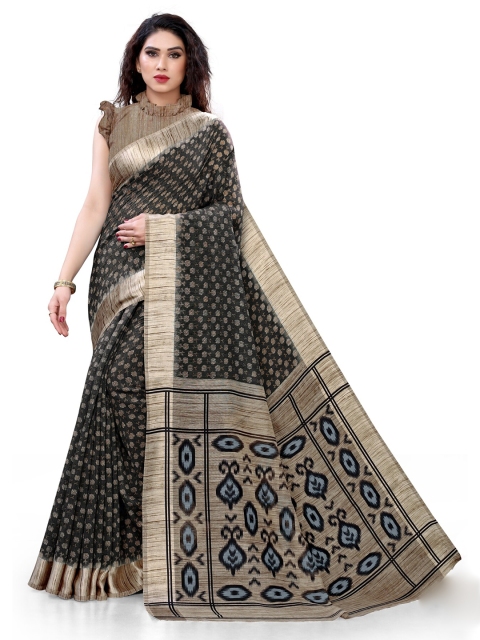 

KALINI Black & Beige Floral Saree