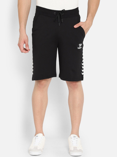 

hummel Men Black Printed Sports Shorts