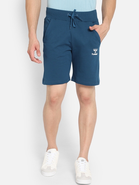 

hummel Men Blue & White Typography Printed Cotton Shorts