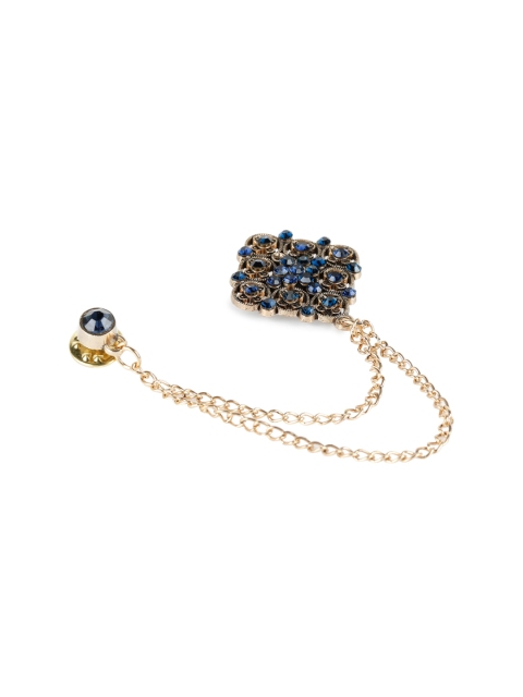 

Alvaro Castagnino Men Blue Gold Plated Metal Brooch