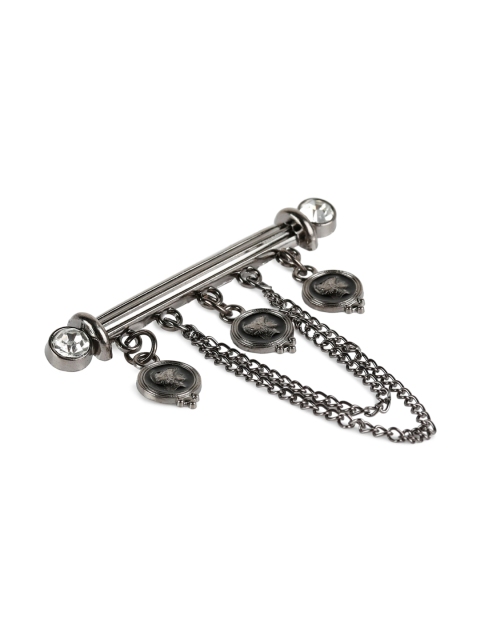 

Alvaro Castagnino Men Metallic-Toned & Black Embellished Lapel Pin
