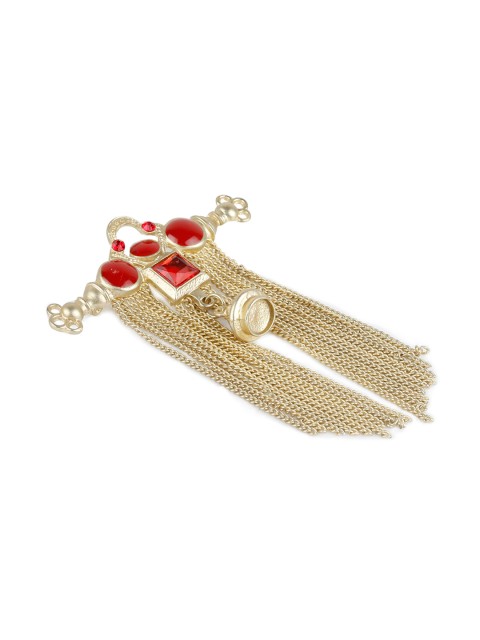 

Alvaro Castagnino Men Gold-Toned & Red Embellished Brooch