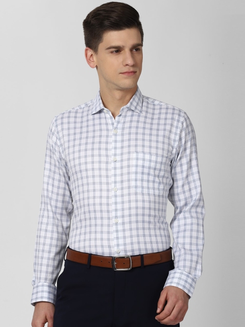 

Peter England Elite Men White Gingham Checked Formal Shirt