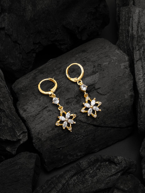 

aadita Gold-Toned Geometric Hoop Earrings