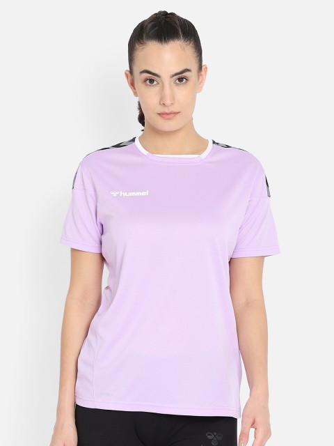 

hummel Women Lavender Solid T-shirt with Taping Detail