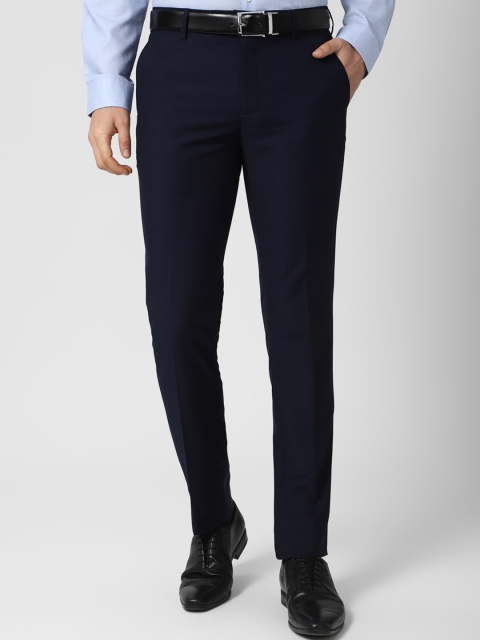 

Peter England Elite Men Navy Blue Slim Fit Formal Trousers