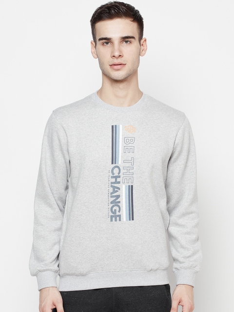 

Octave Men Grey Printed Fleece Sweatshirt
