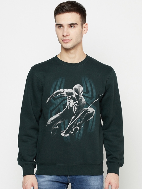 

Octave Men Green Printed Fleece Sweatshirt
