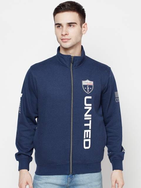 

Octave Men Blue Printed Fleece Sweatshirt