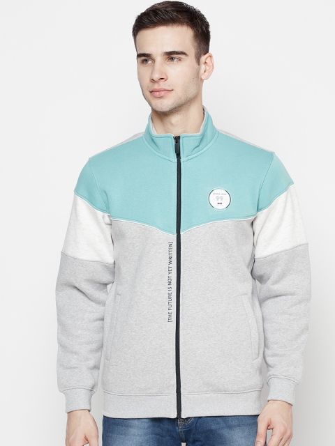 

Octave Men Green & Grey Colourblocked Sweatshirt