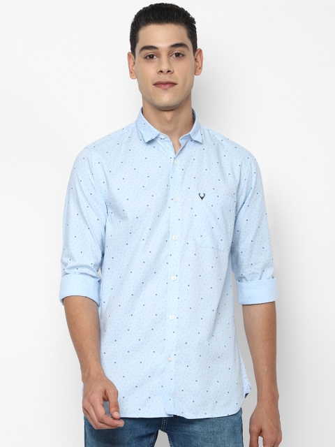 

Allen Solly Men Turquoise Blue Slim Fit Printed Casual Shirt